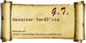Geiszler Terézia névjegykártya